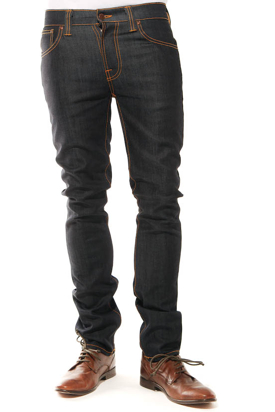 Nudie: Thin Finn Organic Dry Ecru Embo Jeans