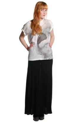 BZR: Vit T-shirt Med Print