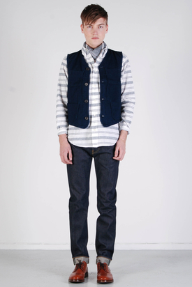 Edwin: Tailor Gilet Cerulean Denim Blue Rinsed