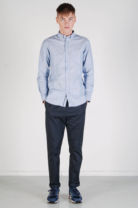 Knowledge Cotton Apparel: Light Canvas Pinstripe Shirt