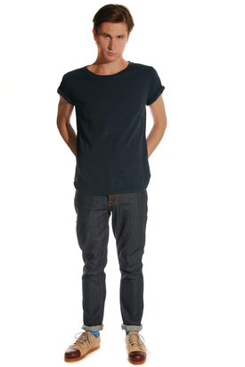 Nudie: Wide Neck Indigo Org. T-shirt