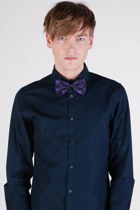 Dr Denim: Punk Purple Check Bow Tie
