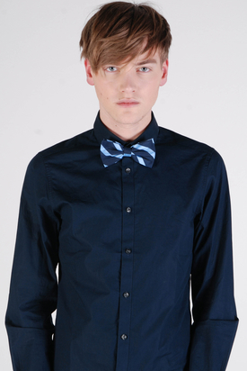 Dr Denim: Punk Light Blue Stripe Bow Tie