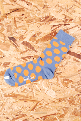 Happy Socks: Blue W. Orange Dots