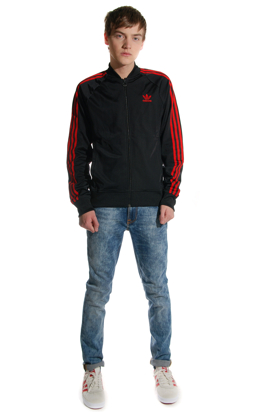 Adidas: Spo Sst TT Black/Red Jacket