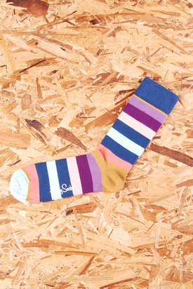 Happy Socks: Multistriped Blue/Brown/Purple