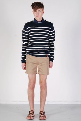 Knowledge Cotton App: Twisted Twill Beige Shorts