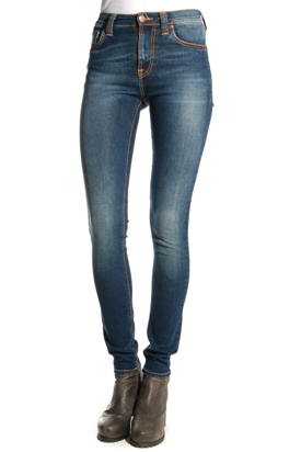 Nudie: High Kai Recycle Worn Indigo Jeans