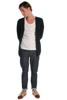 Nudie: Cardigan Org Cotton Black