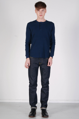Levis: Ls Waffle Henley Blue