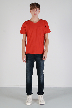 Nudie: Round Neck Pocket Tee Red