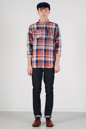 Knowledge Cotton Apparel: Double Layer Shirt Red Clay