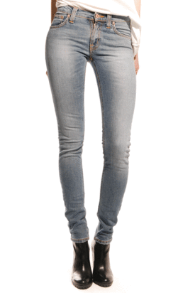 Nudie: Tight Long John Bluegrey Denim