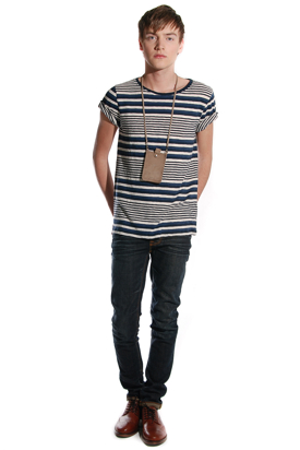 Nudie: Wide Neck Striped T-shirt